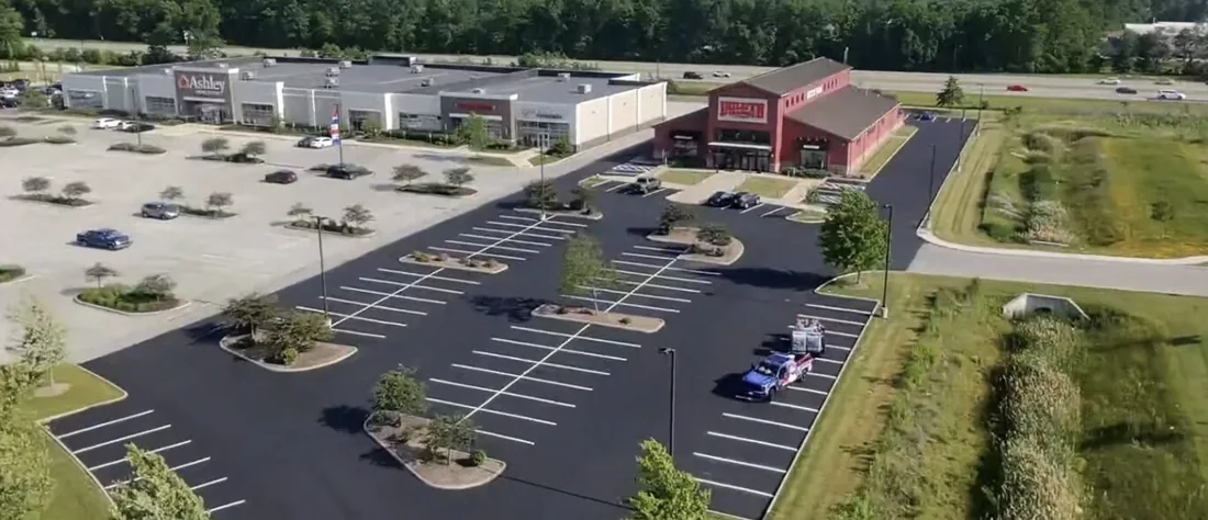 New sealcoating and striping at a retail property